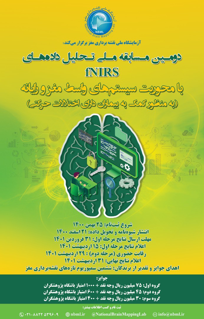 دومین مسابقه ملی تحلیل داده های fNIRS با محوریت سیستمهای واسط رایانه و مغز  (به منظور کمک به بیماران دارای اختلالات حرکتی)